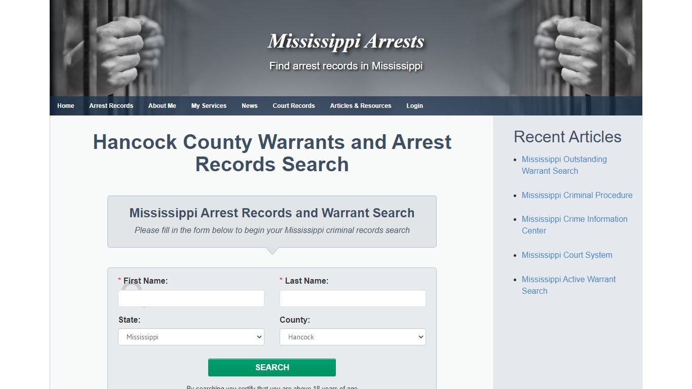 Hancock County Warrants and Arrest Records Search - Mississippi Arrests